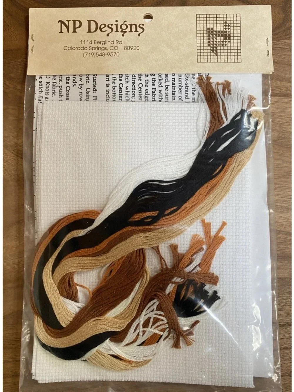 NP Designs 1993 Rugs Of The Southwest Series “Burntwater” Brown Cross Stitch Kit